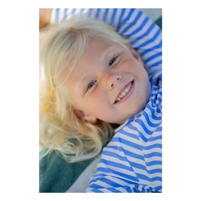 Camiseta de rayas con protección UV Telmo | Azul Cielo