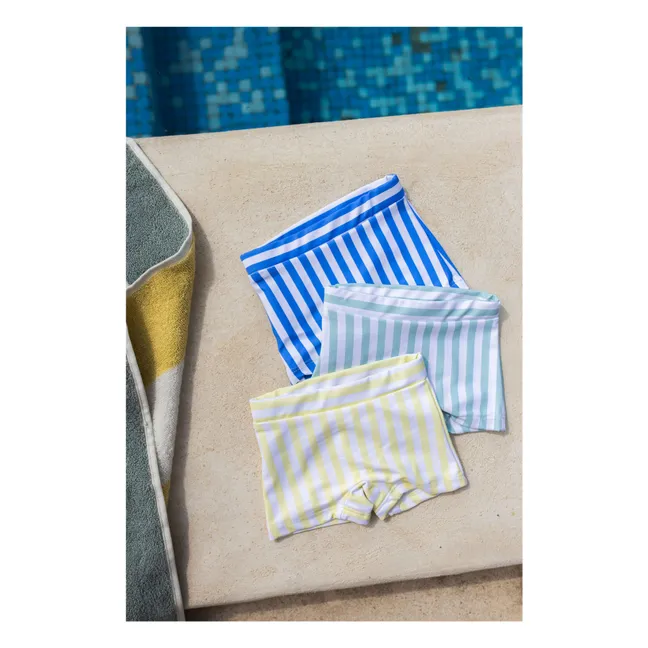 Morell Striped Bath Trunks | Almond green
