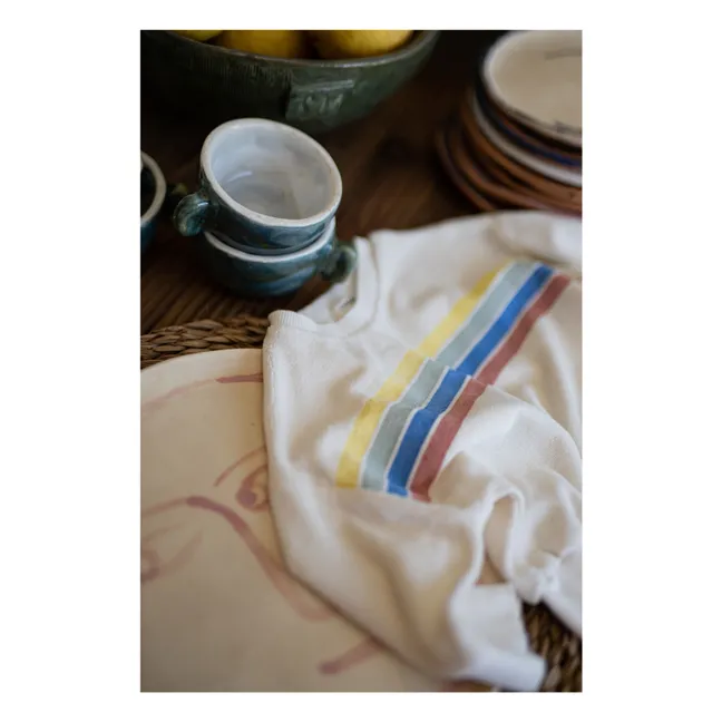 Santanyi Striped Terry Sweat Top | White