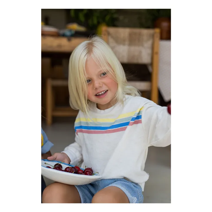 Santanyi Striped Terry Sweat Top | White- Product image n°1