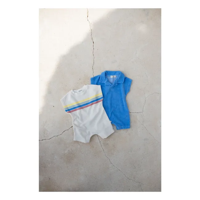 Campos Striped Playsuit | White