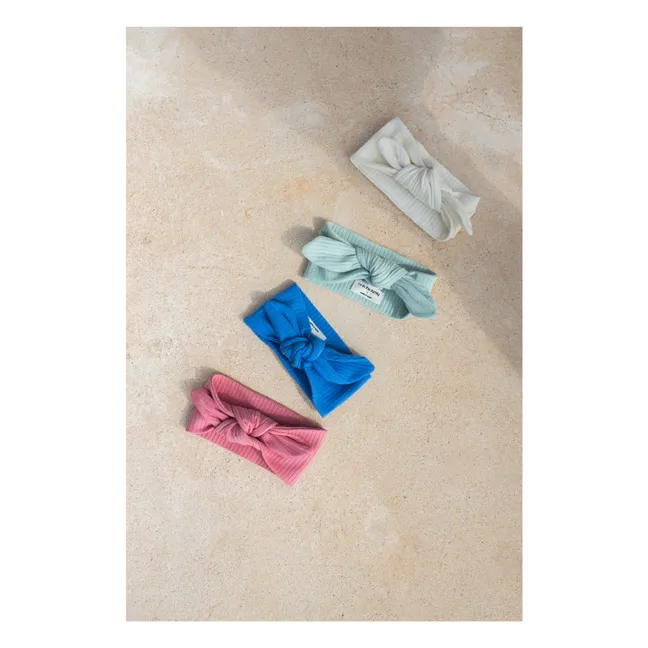 Bandeau Côtelé Ametlla Nœuds | Bleu ciel