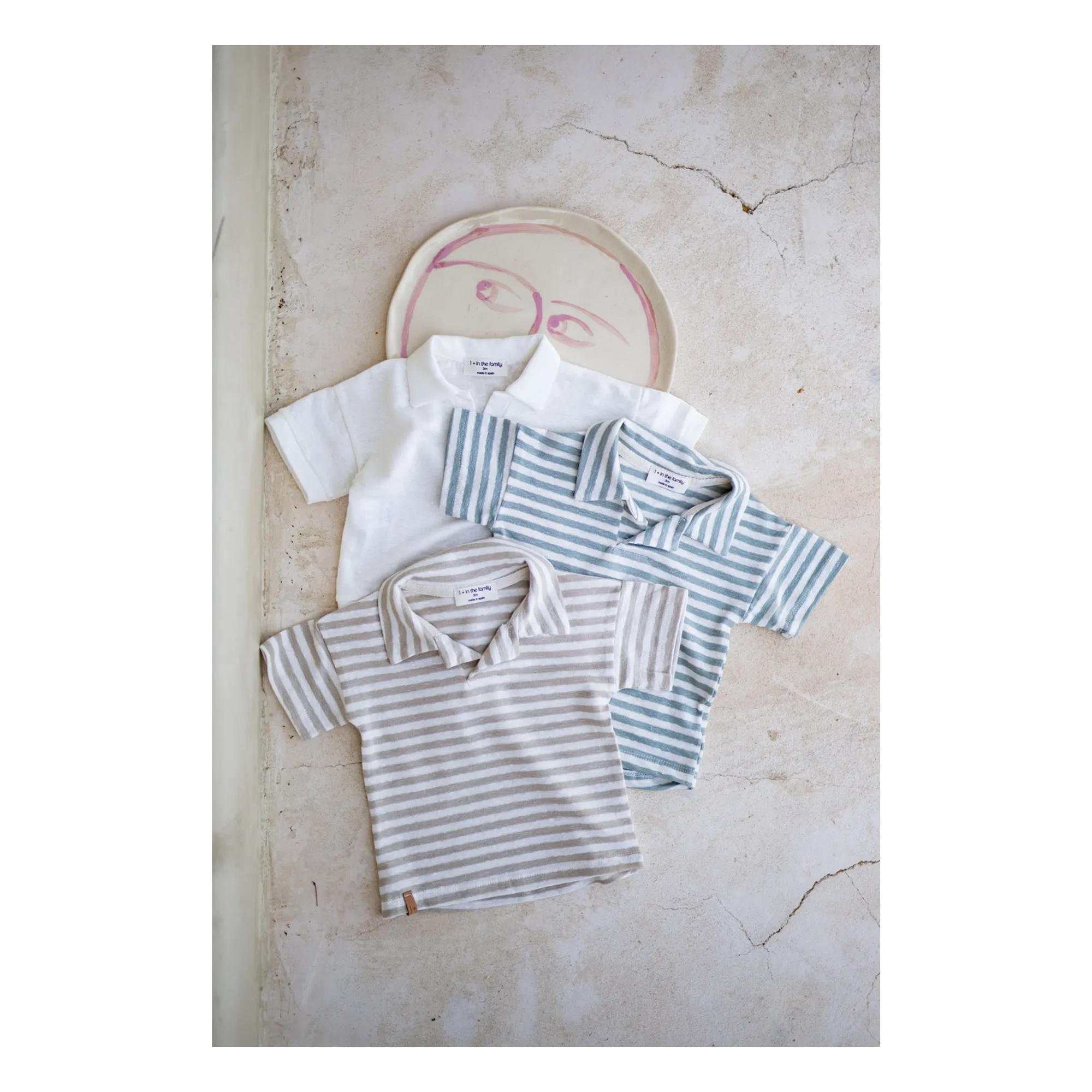 Polo Borrassa Rayé Lin | Vert d'eau- Image produit n°1