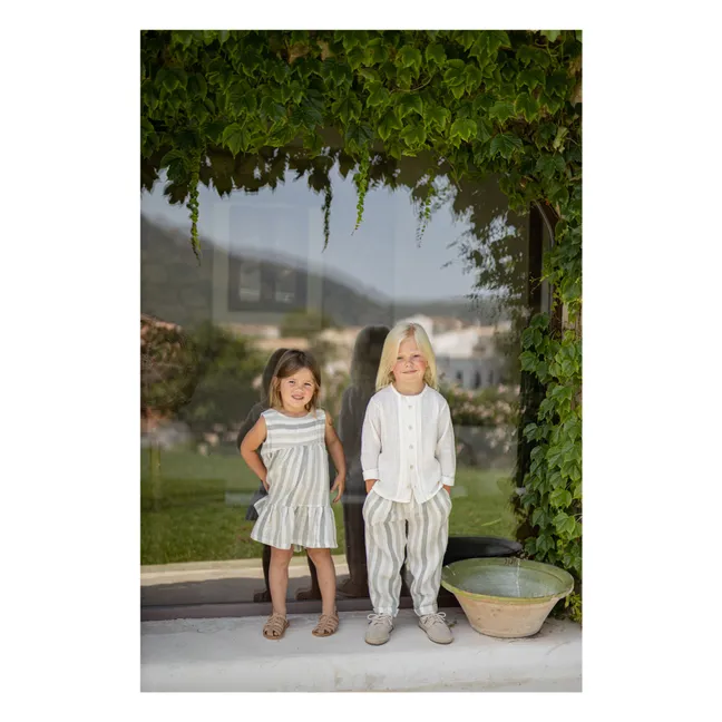 Pantalones de lino a rayas Regencos | Crudo