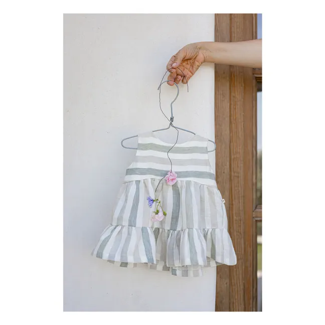 Robe Calonge Rayée Lin | Ecru