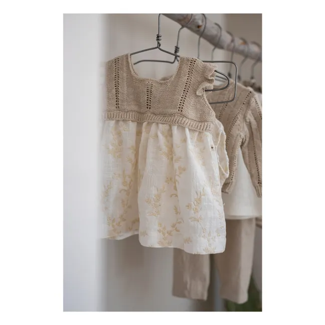 Vestido bordado Soana | Crudo