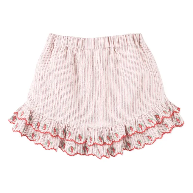 Remi Embroidered Short Skirt | Red