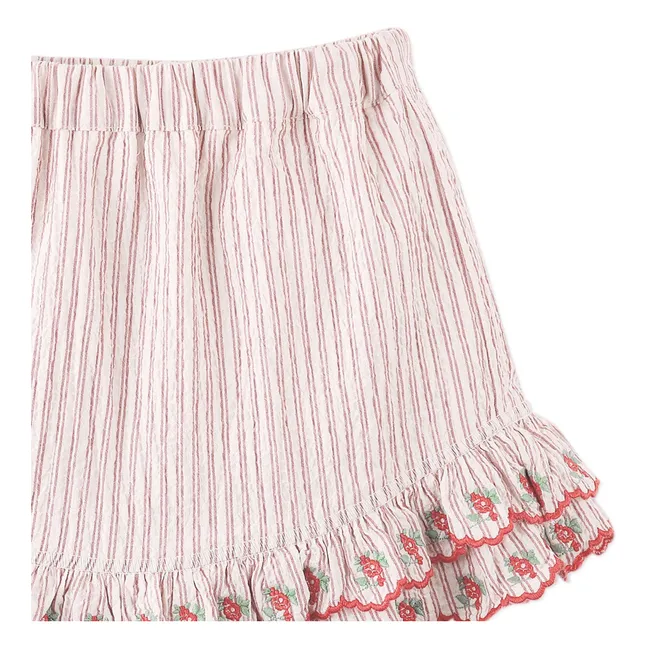 Jupe Short Remi Brodée | Rouge