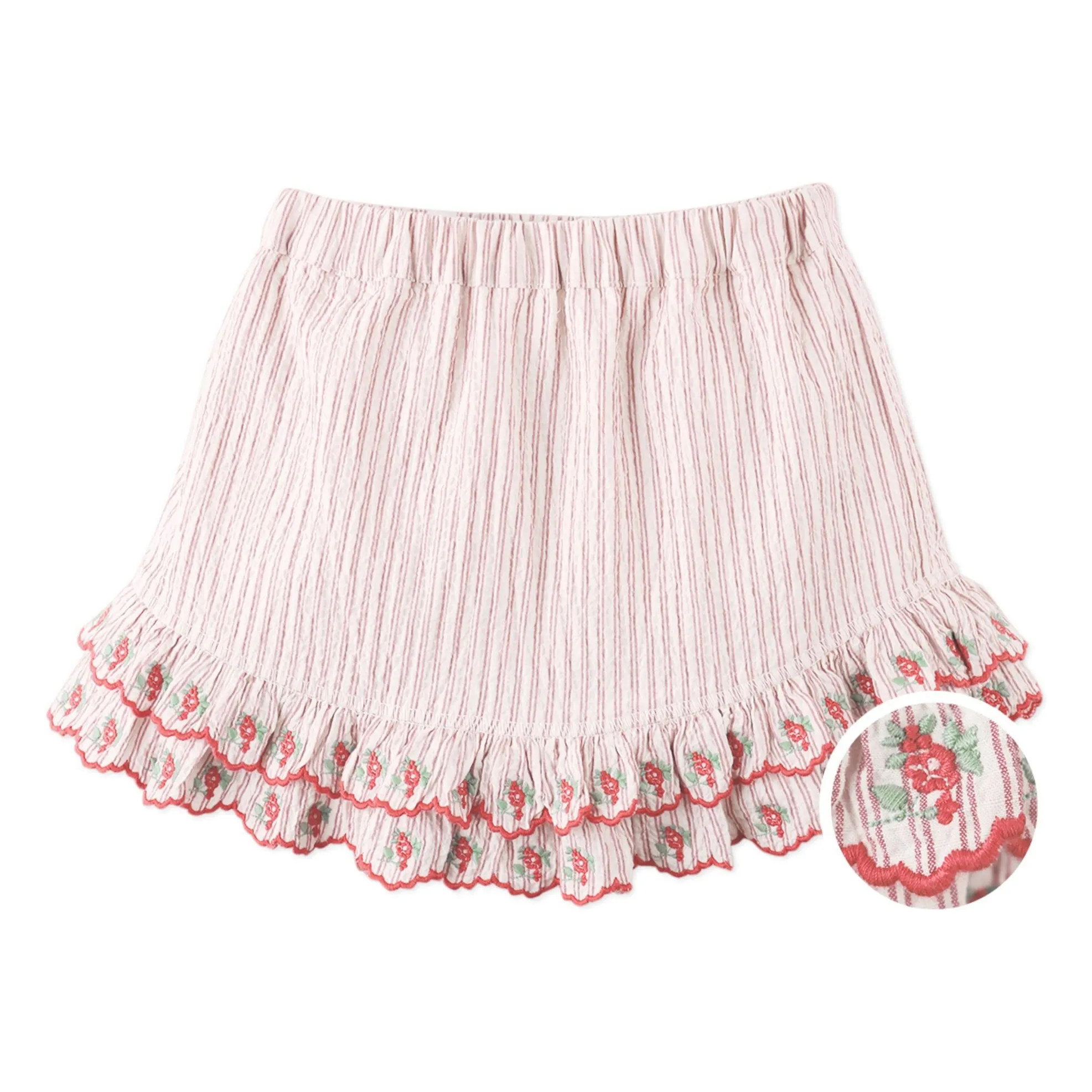 Jupe Short Remi Brodée | Rouge- Image produit n°1