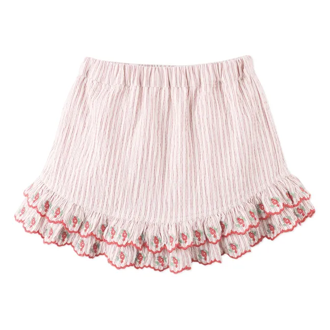Remi Embroidered Short Skirt | Red