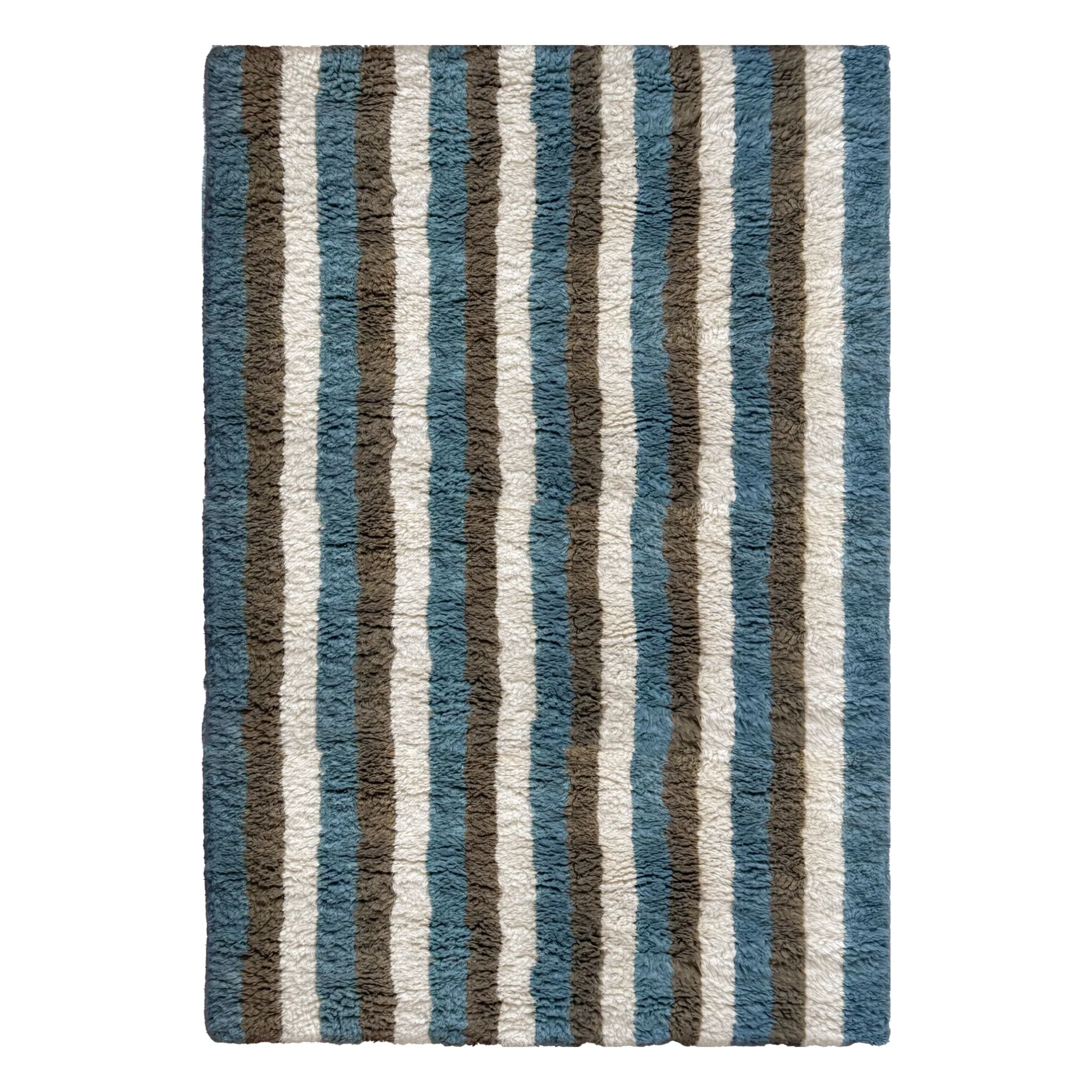 Layered Blue Wool Rug Arable Land, Evelina Kroon