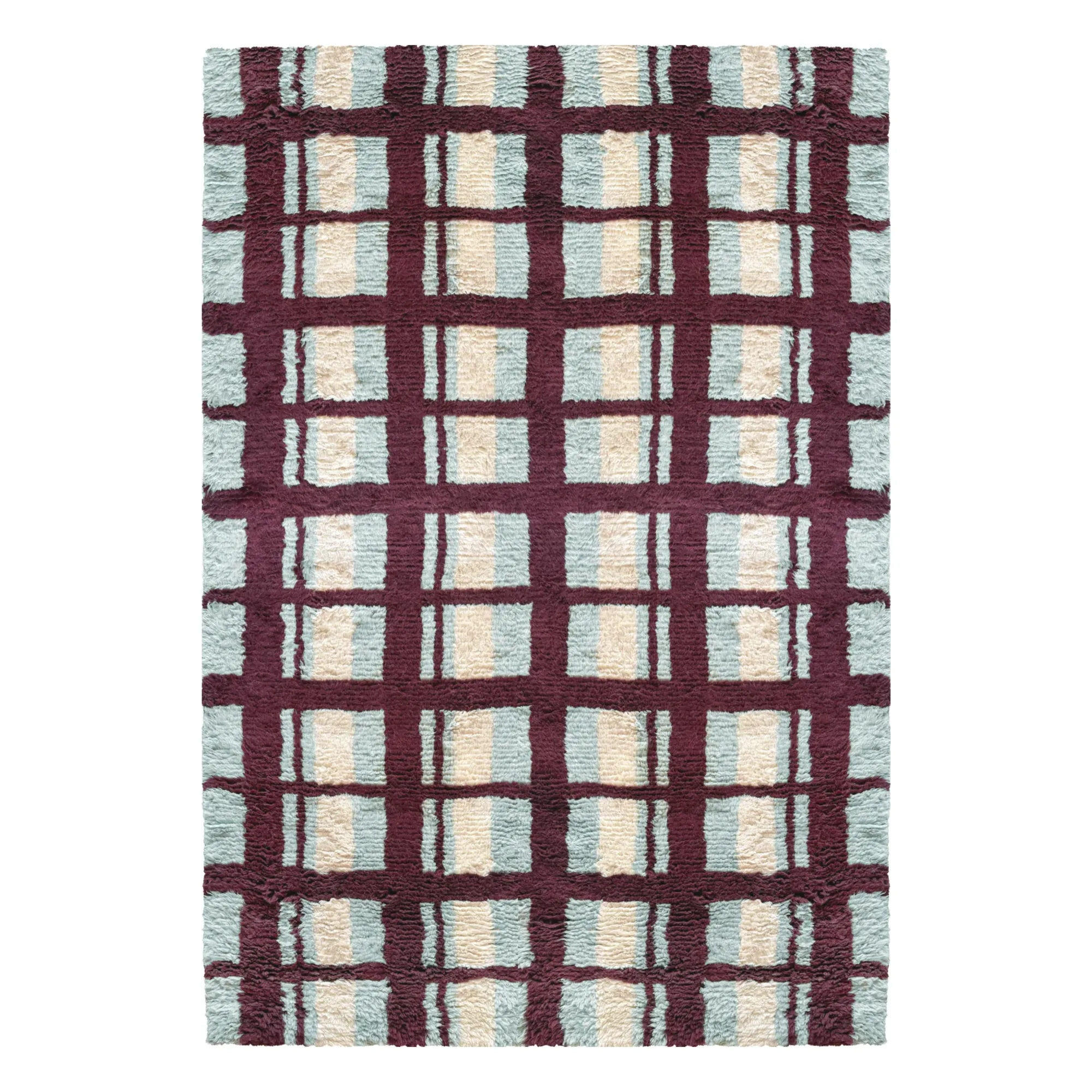Layered Burgundy Arbor Wool Rug, Evelina Kroon