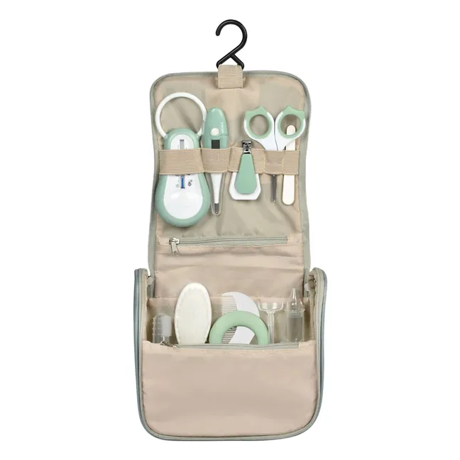 Trousse de toilette avec 10 accessoires | Sauge