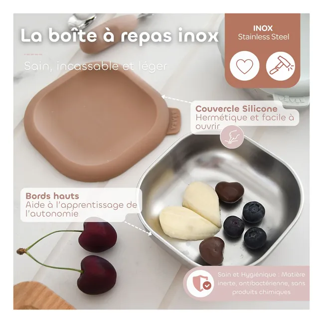 Boîtes repas isotherme en inox - Set de 3 | Sauge