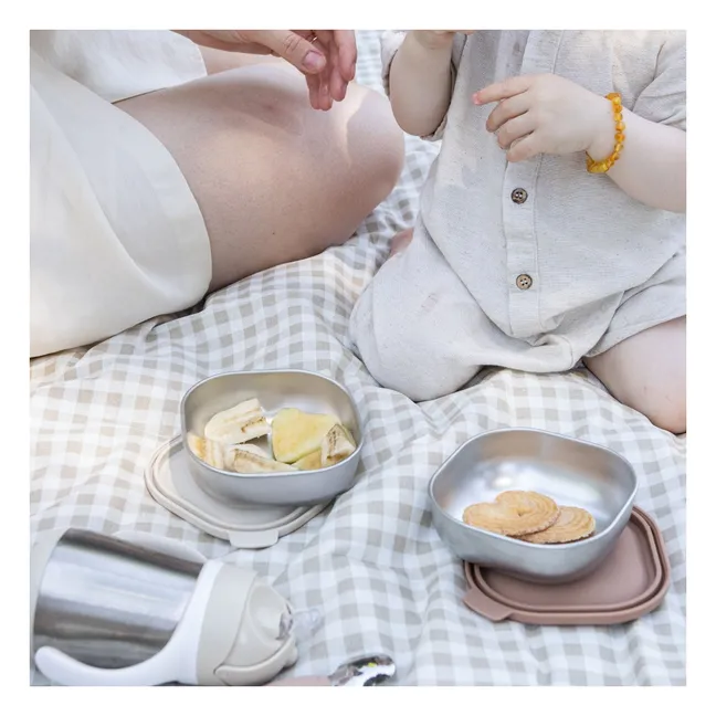 Boîtes repas isotherme en inox - Set de 3 | Sauge