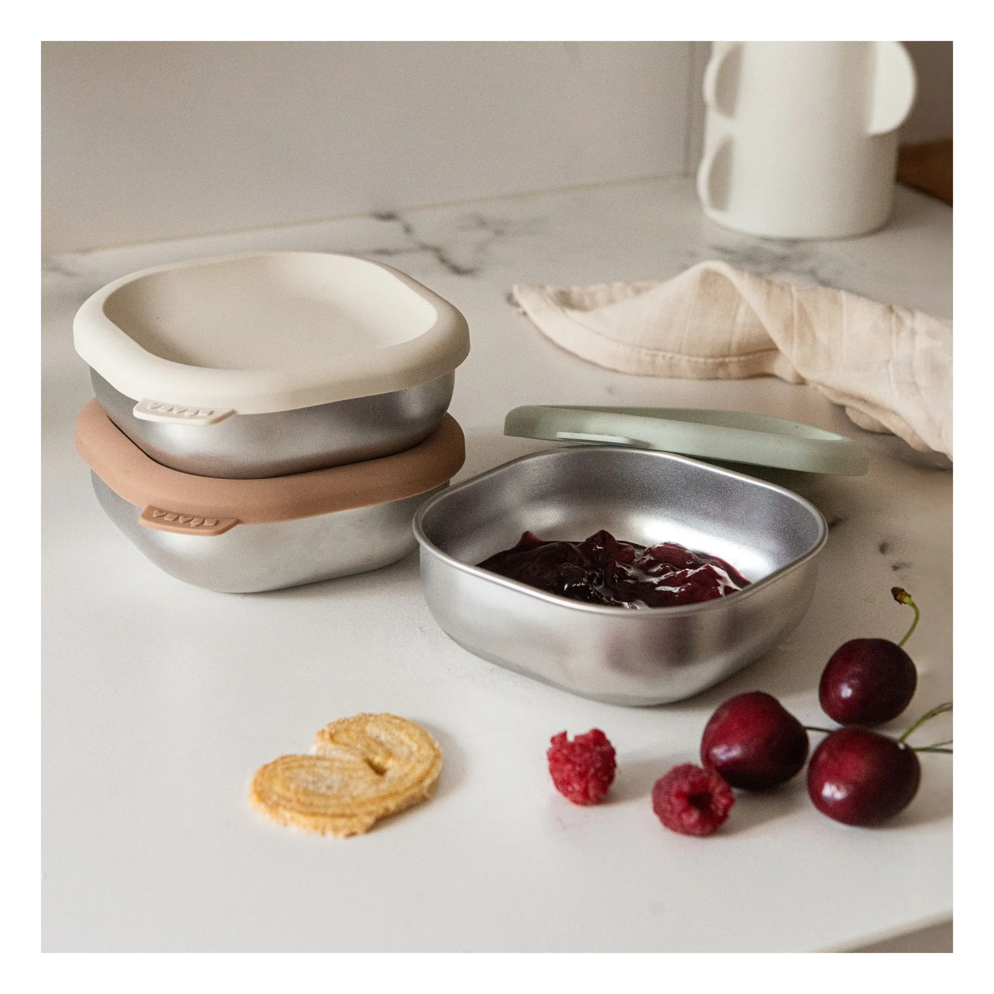Béaba - Boîtes repas isotherme en inox - Set de 3 (Béaba) - Image 1