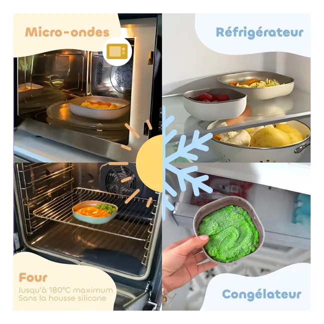 Coffret repas en inox | Rose pêche