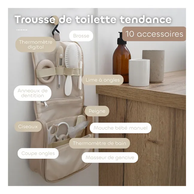 Trousse de toilette avec 10 accessoires | Argile