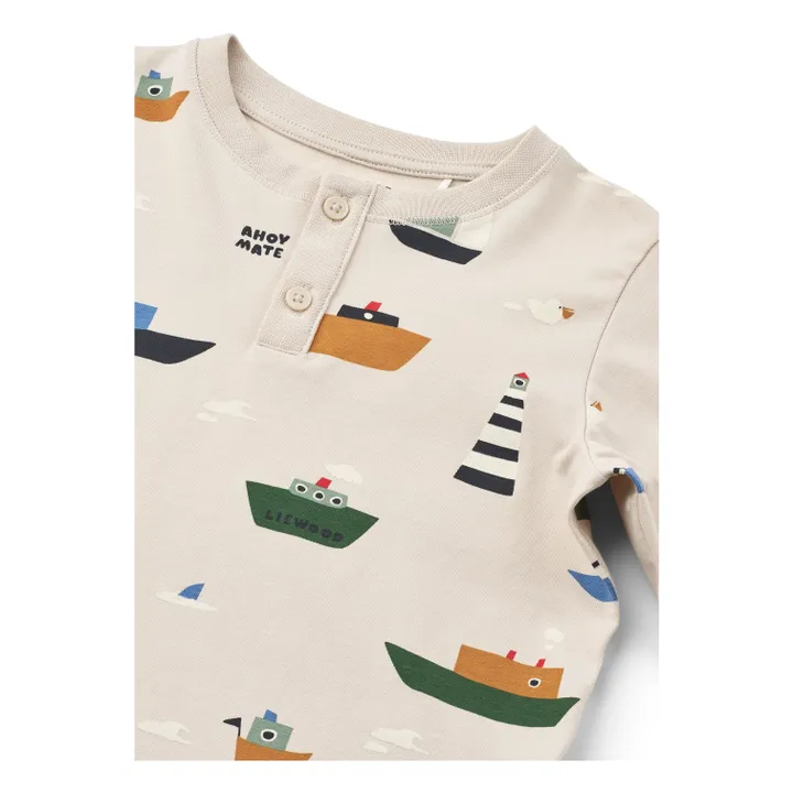 Pijama de algodón ecológico Wilhelm Bateaux | Crudo- Imagen del producto n°2