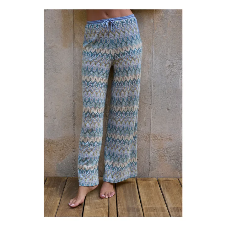 Pantalon Tricot Maud | Bleu- Image produit n°0