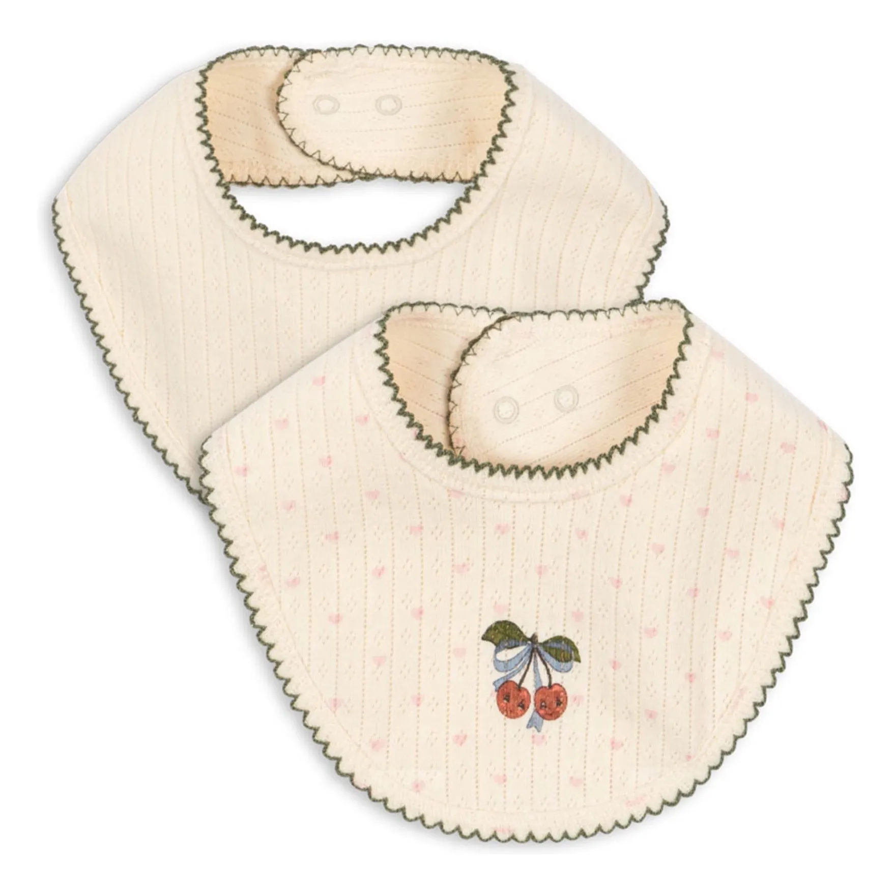 Konges Sløjd Ecru Minnie Bandana Bibs - Set Of 2