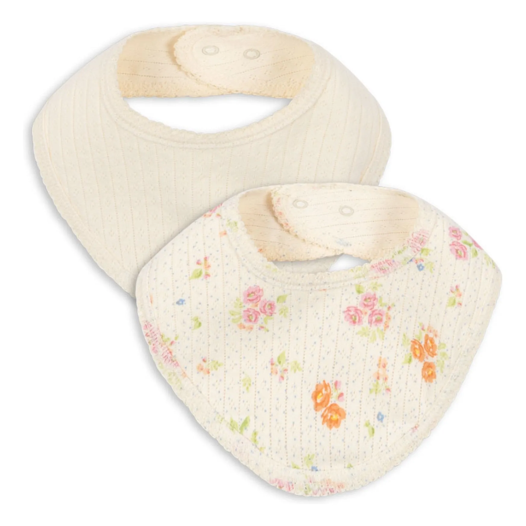 Konges Sløjd Ecru Nonoka Bandana Bibs - Set Of 2