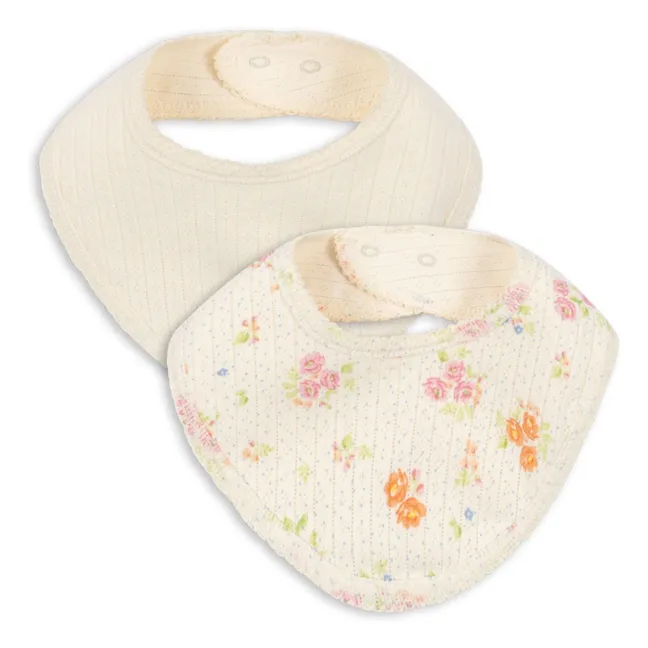 Bavoirs bandana Nonoka - Set de 2 | Ecru