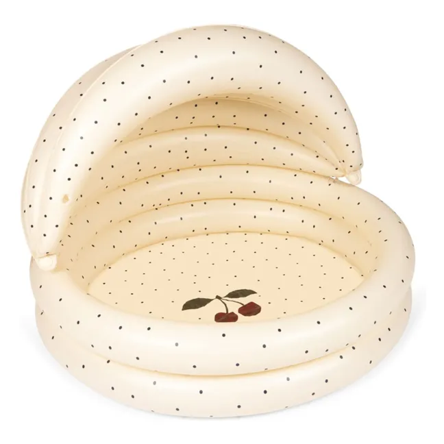 Piscina hinchable con toldo Navy Dots | Beige