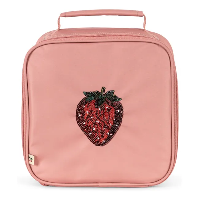 Bolsa isotérmica de fresa para el almuerzo | Rosa