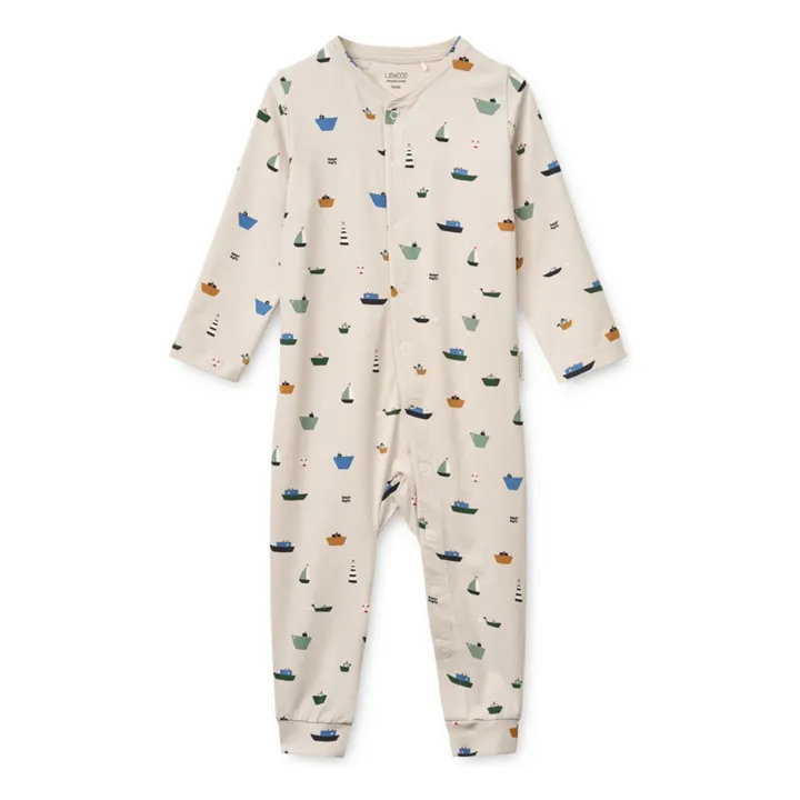 Pyjama Birk Bateaux Coton Bio | Beige- Image produit n°0