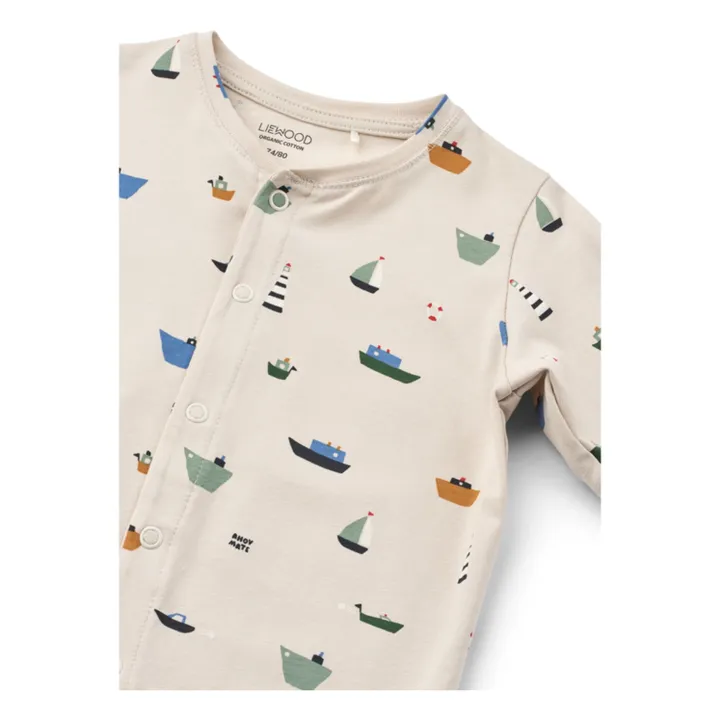 Pyjama Birk Bateaux Coton Bio | Beige- Image produit n°1
