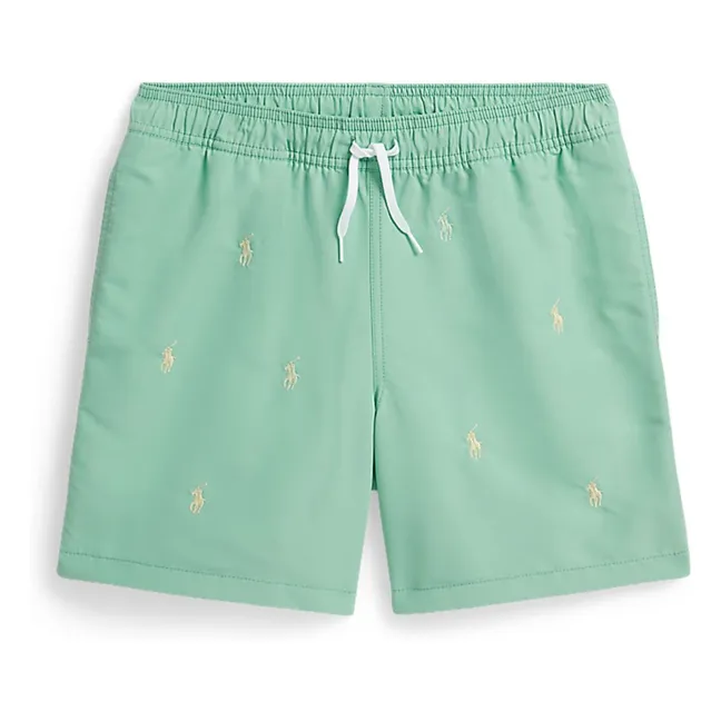 Short de Bain Logo Fibres Recyclées | Vert pâle