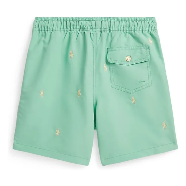 Short de Bain Logo Fibres Recyclées | Vert pâle
