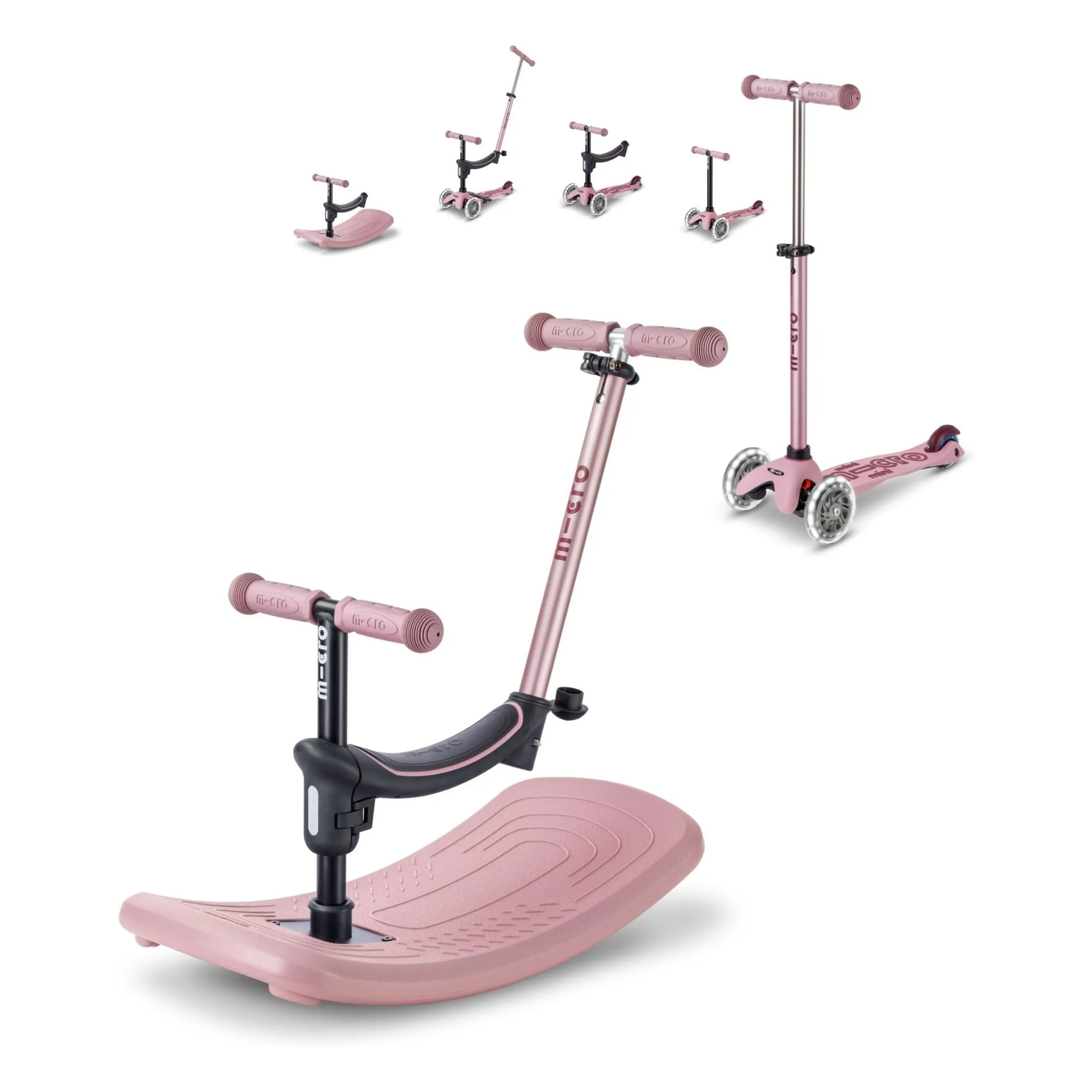 Trottinette évolutive Rock&Go LED | Vieux Rose- Image produit n°0