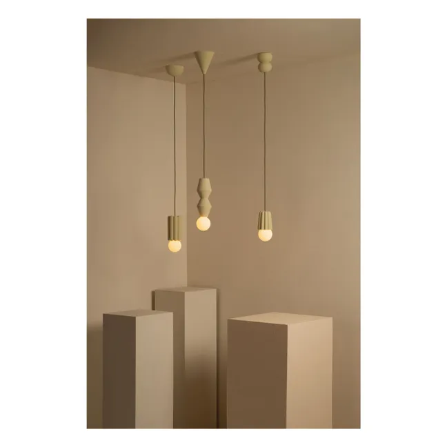 Lámpara colgante de cerámica Stucco 3 | Verde pistacho