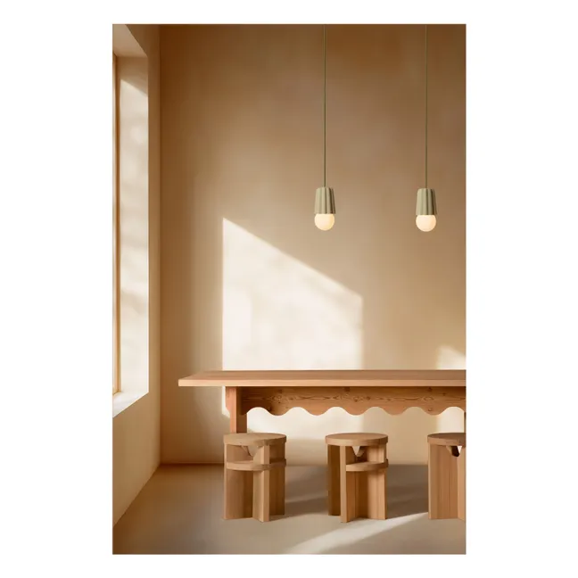 Stucco ceramic hanging lamp | Pistachio green