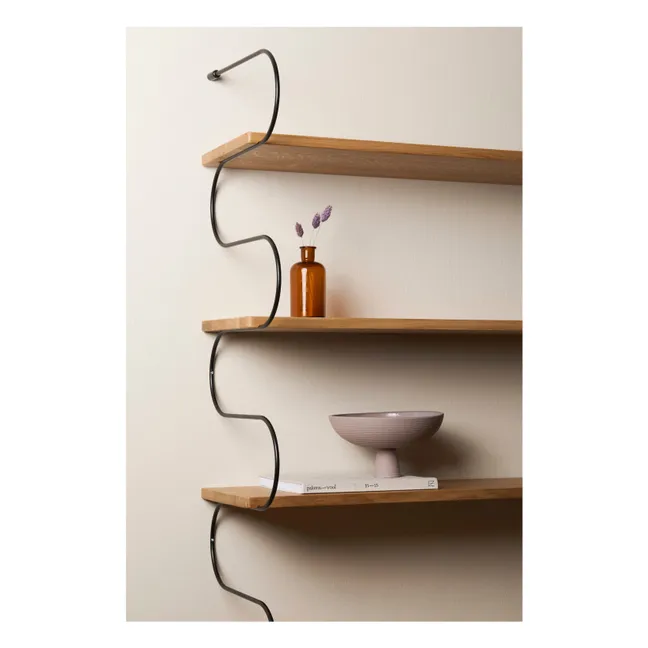 Etagère en bois de chêne Onda | Noir