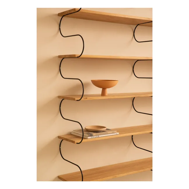 Onda oak wood shelf | Black