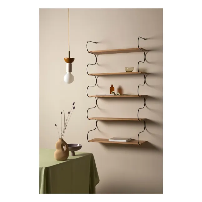 Etagère en bois de chêne Onda | Noir