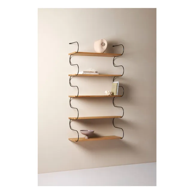 Etagère en bois de chêne Onda | Noir