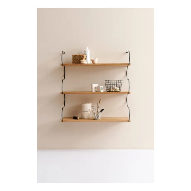 Onda oak wood shelf | Black