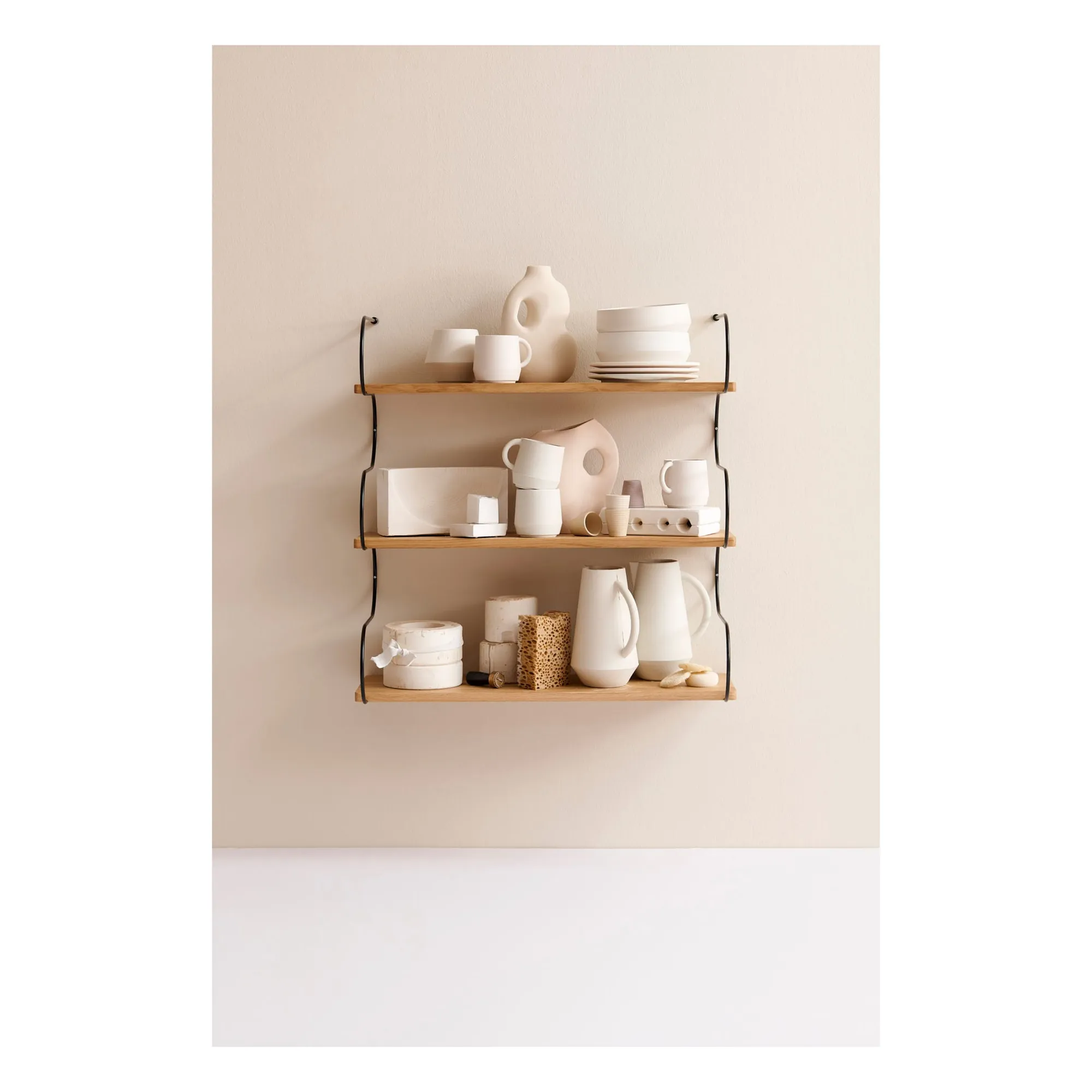 Etagère en bois de chêne Onda | Noir- Image produit n°3