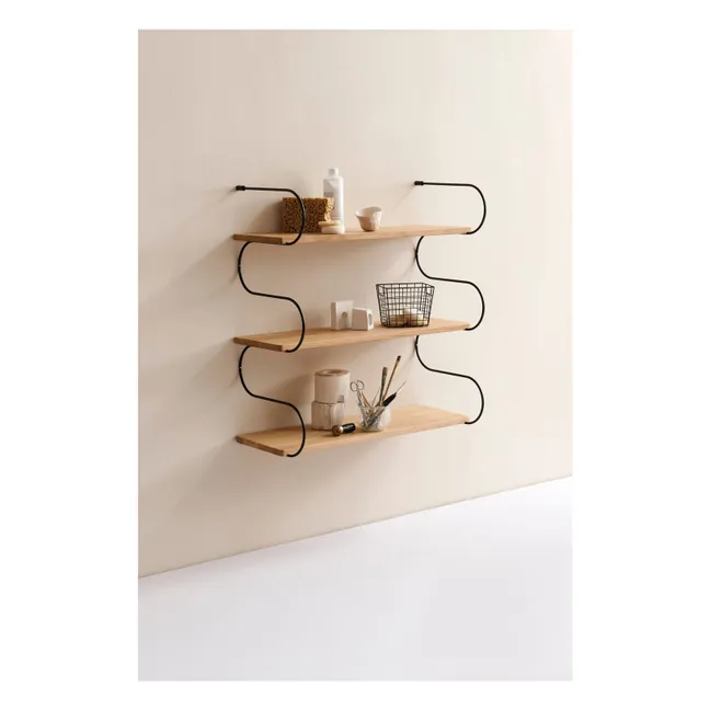 Etagère en bois de chêne Onda | Noir