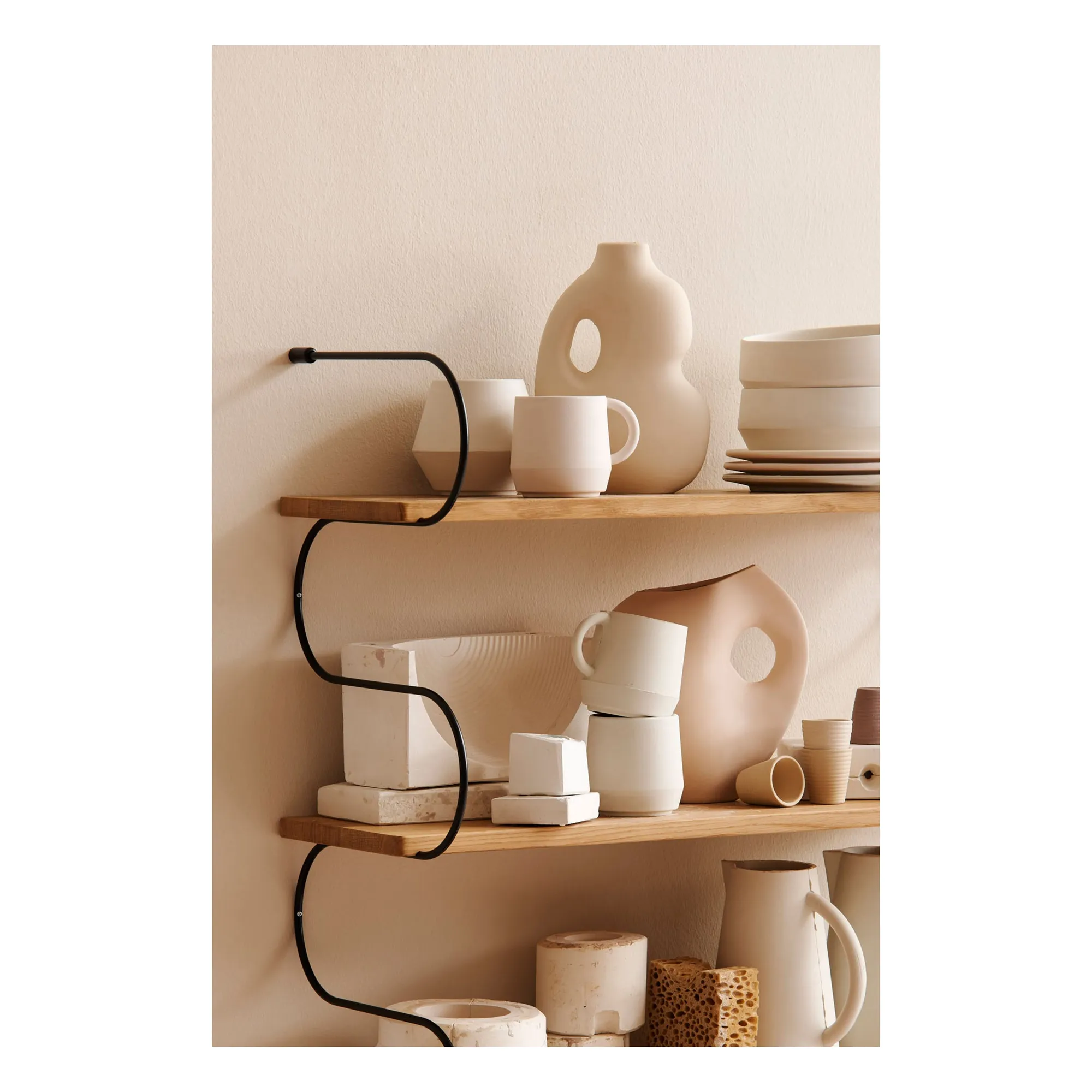 Etagère en bois de chêne Onda | Noir- Image produit n°2