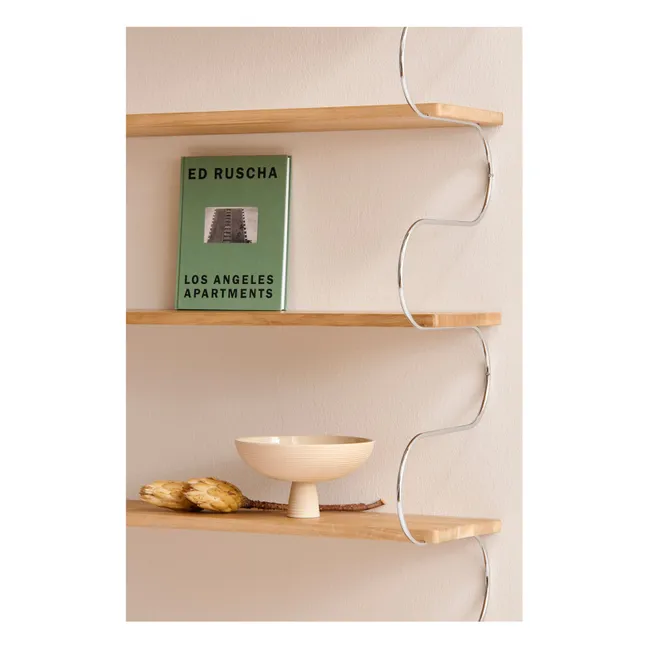 Etagère en bois de chêne Onda | Chromé