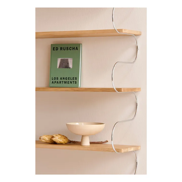 Onda oak wood shelf | Chrome- Product image n°4