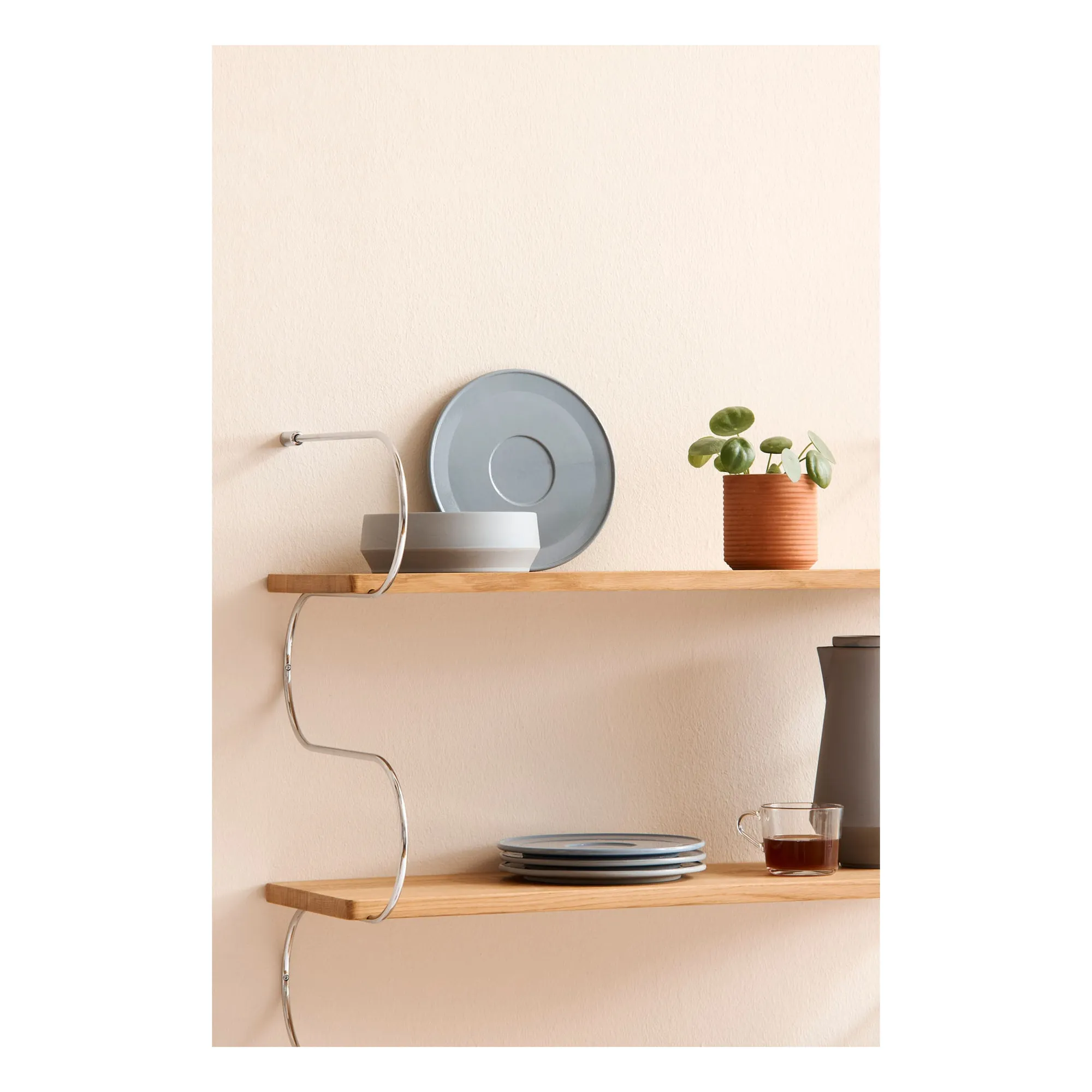 Etagère en bois de chêne Onda | Chromé- Image produit n°6