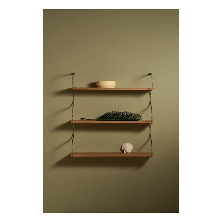 Onda oak wood shelf | Chrome- Product image n°5