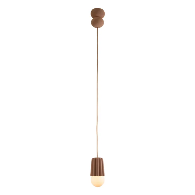 Stucco ceramic hanging lamp | Brown