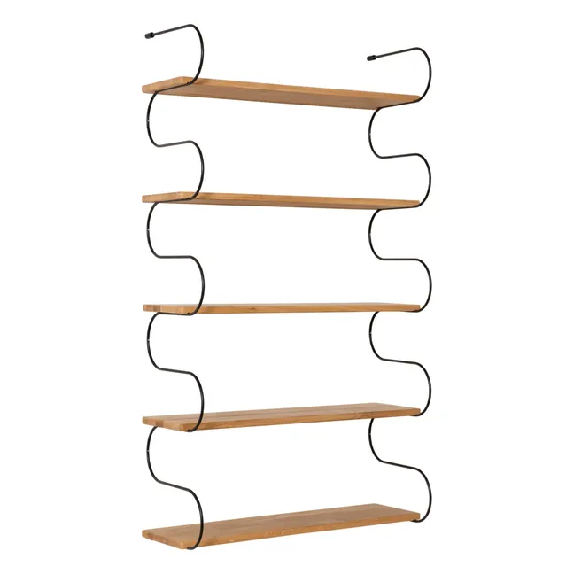 Onda oak wood shelf | Black
